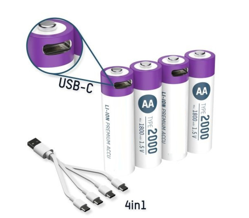 Li-Ion Rechargeable AA Batteries Pilas Recargables AA de Iones de Litio