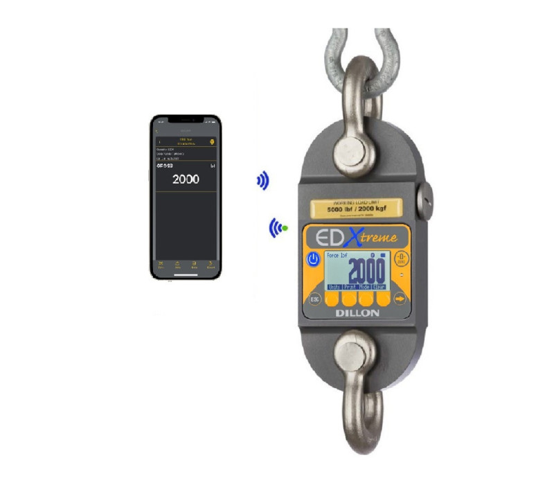 EDXtreme Blue Dinamómetro digital de alta resistencia con pantalla integrada y Salida Bluetooth