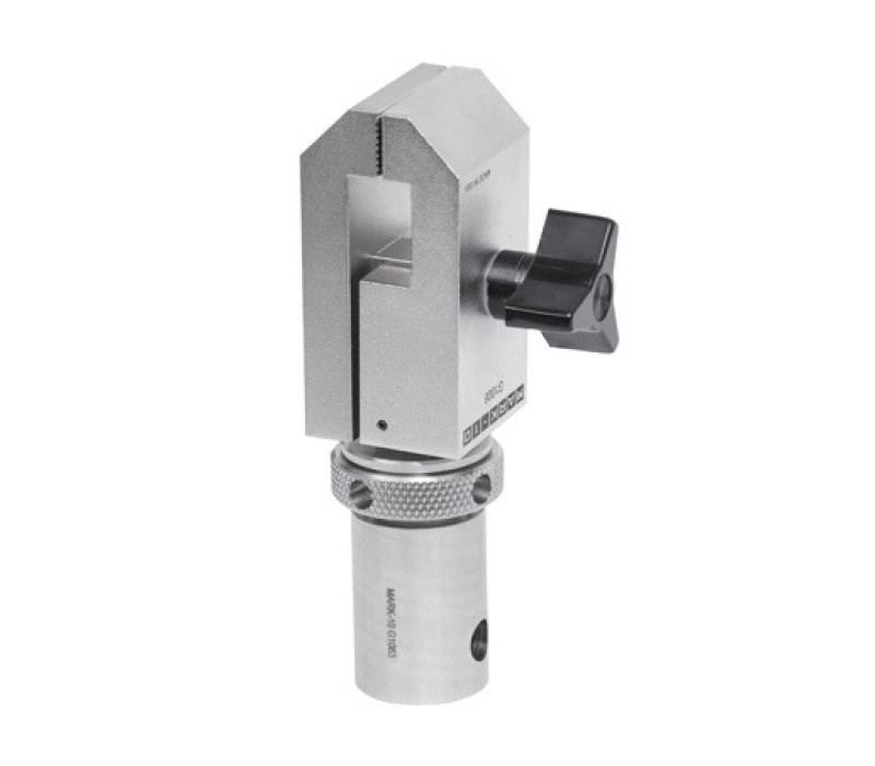 Empuñadura G1008 montada en un adaptador de extremo ojo compatible con diversos bancos de pruebas, células de carga y dinamómetros