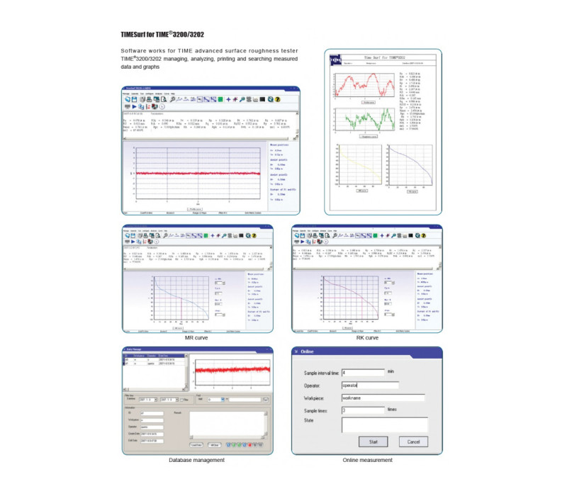 Software TimeSurf para el dispositivo de medición de la rugosidad superficial 3200/3202
