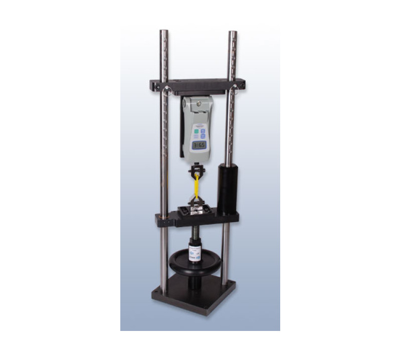 El banco de pruebas de fuerza FGS-1000H se utiliza en combinación con un dinamómetro digital.