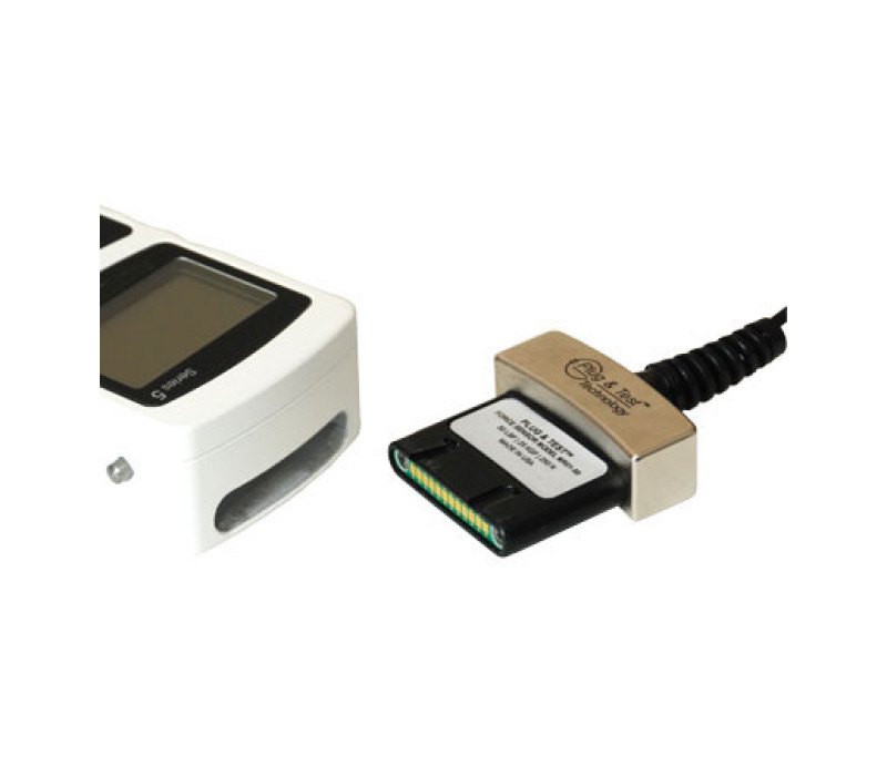 La exclusiva tecnología Plug &amp; Test® permite utilizar sensores intercambiables con un indicador Mark-10. Todos los datos de calibrado y configuración se guardan en el conector inteligente.