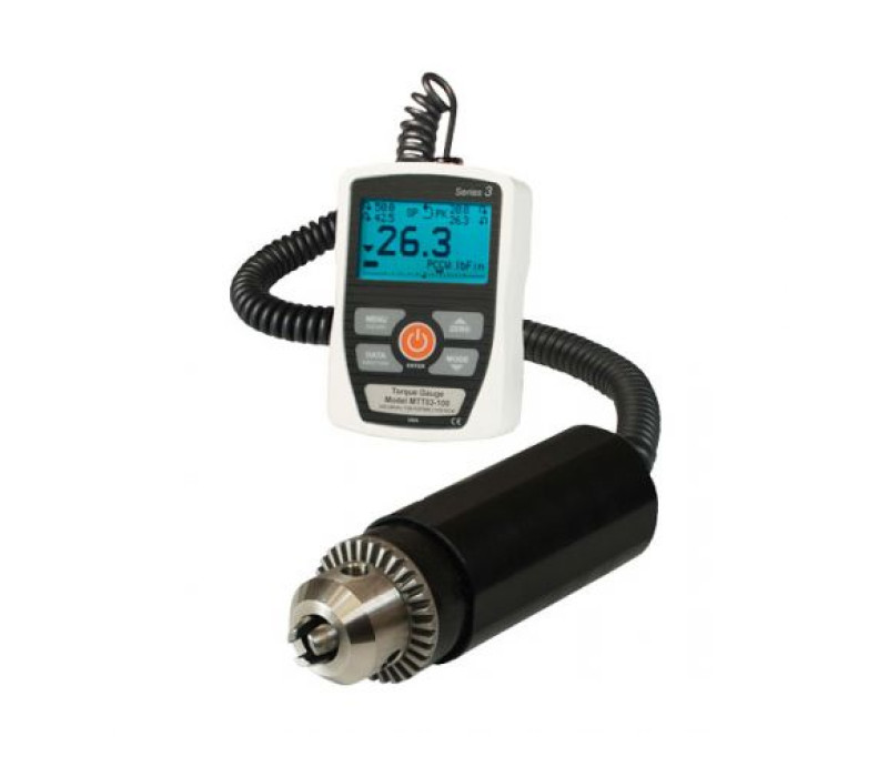 Los torquímetros de la serie TT03 incluyen un sensor cableado con mandril Jacobs.
