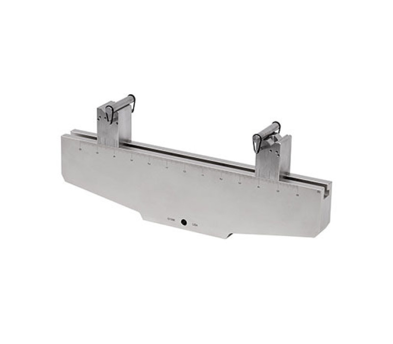 La base del dispositivo de flexión G1096 dispone de bloques móviles con rodillos de 10 mm de diámetro. Admite fuerzas de hasta 10 kN.