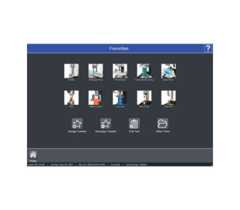 Acceda rápidamente a un máximo de 10 pruebas favoritas. Asocie una imagen a cada configuración de tests favoritos para identificarlos fácilmente. 