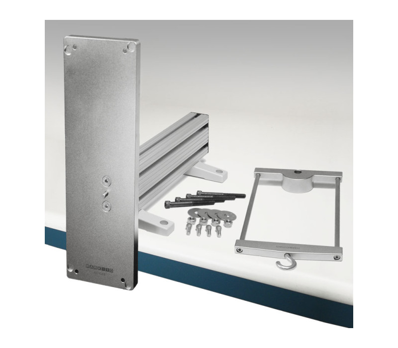 El soporte de calibración AC1049 es compatible con todos los modelos y generaciones de comprobadores de tracción de terminales de cable Mark-10.