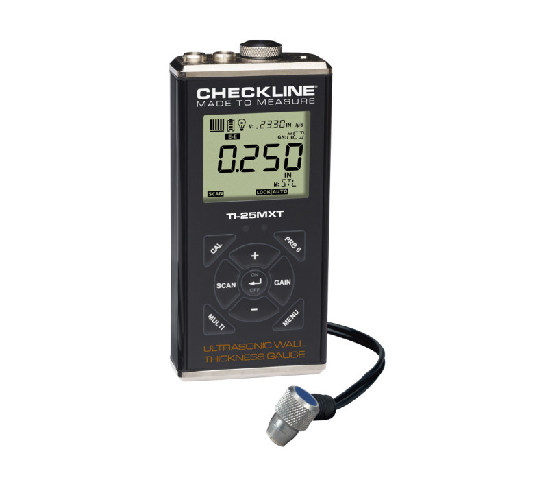 TI-25MXT: Medidor de espesor de pared con modos de medición pulse-echo y echo-echo (a través de recubrimientos).