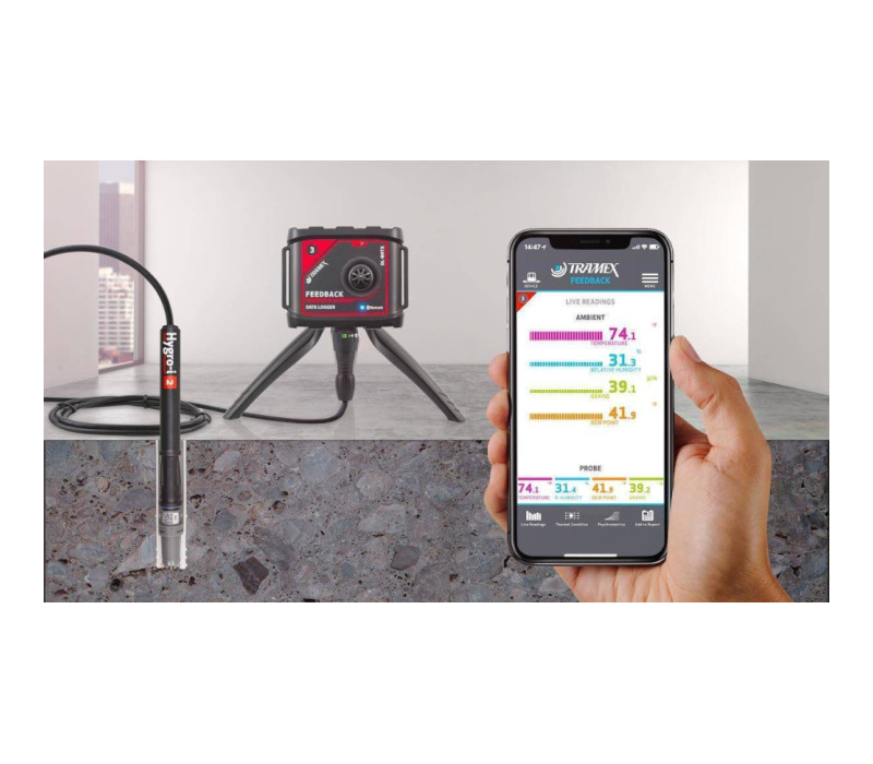 DL-RHTX: registrador de datos (feedback datalogger) utilizado en combinación con la sonda Hygro-i2 y RHIE2B